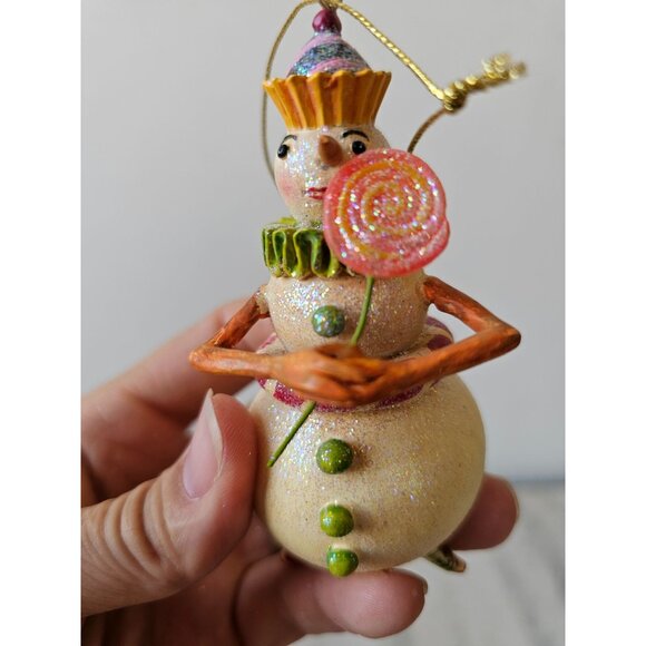 Vintage dept 56 glitter lollipop snowman sparkle pastel Xmas tree - Picture 2 of 9